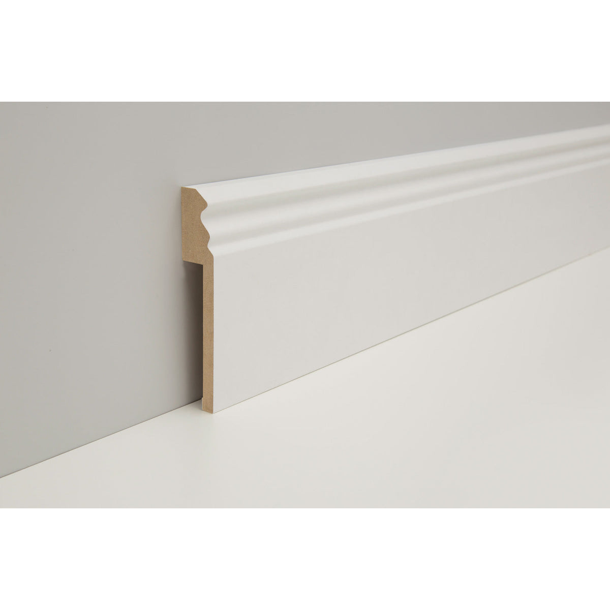 JOKA Fliesensockelabdeck-Leiste "FADL" MDF mit Folie ummantelt Weiß – F#946FADL 18x96mm WS10 Weiß