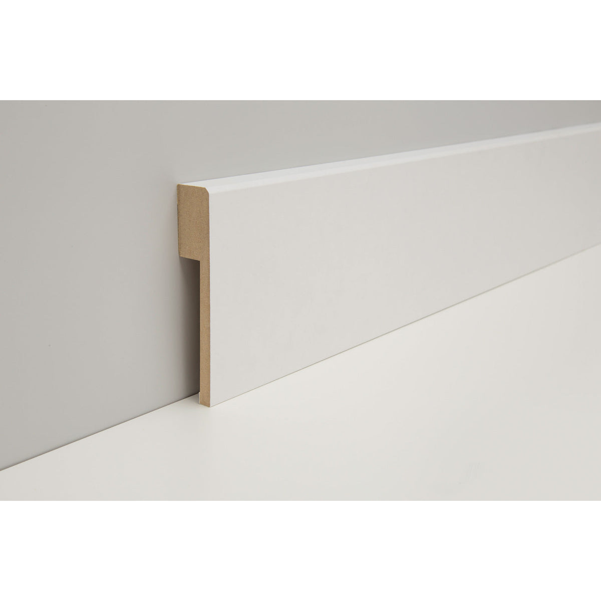 JOKA Fliesensockelabdeck-Leiste "FADL" MDF mit Folie ummantelt Weiß – F#926FADL 18x96mm WS10 Weiß
