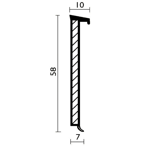 Döllken D 60 life TOP Holzkernsockelleiste für Design-Beläge – 1013 (5012) weiß (W)