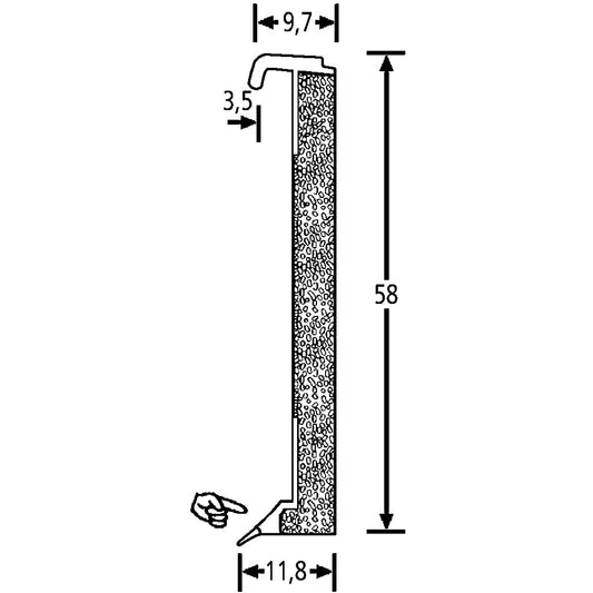 Schaumleiste Design-Plankenprofil DP60 für Designbeläge 11057 – 1594 schwarz