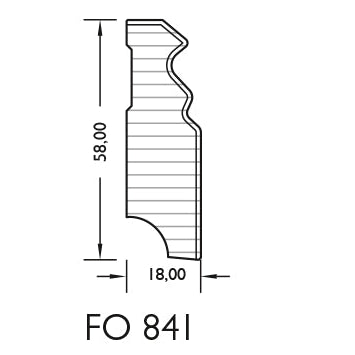 Profil-Sockelleiste*MDF*-FOLIE ummantelt – P841 PROF.18x 58mm Weiß WS16