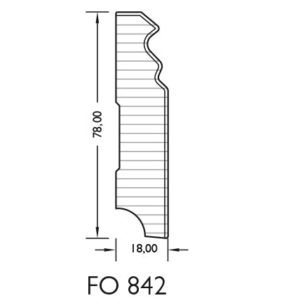 Profil-Sockelleiste*MDF*-FOLIE ummantelt – P842 PROF.18x 78mm Weiß WS16