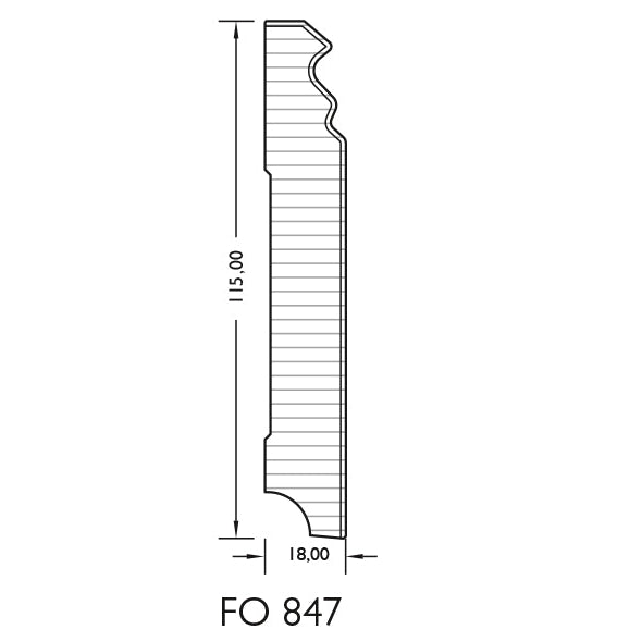 Profil-Sockelleiste*MDF*-FOLIE ummantelt – P847 PROF.18x115mm Weiß WS16